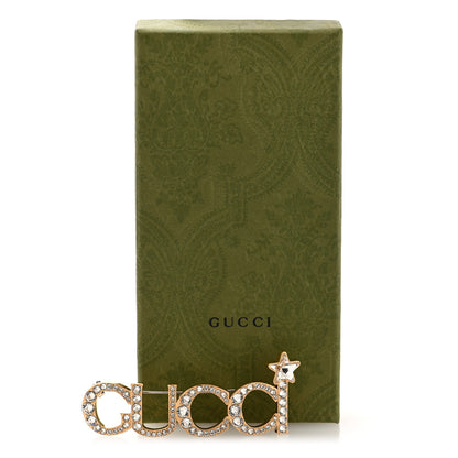 Gucci Metal Crystal Gucci Star Brooch Gold 4 of 4