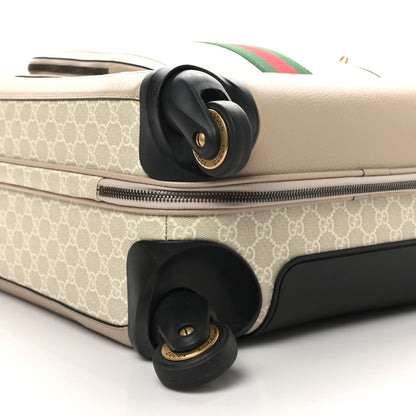 Gucci GG Supreme Monogram Textured Dollar Calfskin Web Small Savoy Cabin Trolley Beige Mystic White Oatmeal 9 of 9
