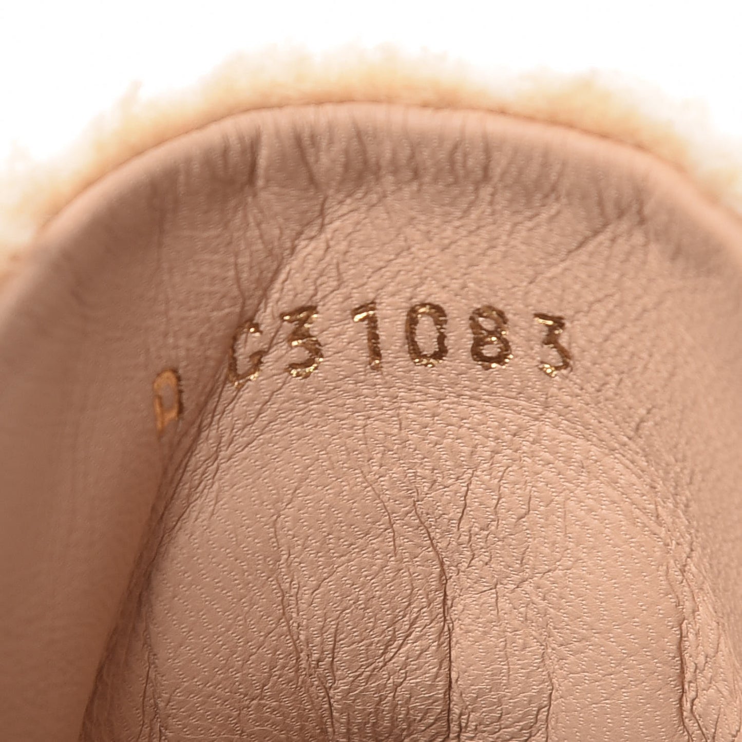 Shearling Suede Calfskin Womens Lace Up Ankle Boots 37.5 Brown Beige