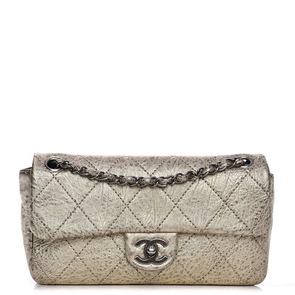 Chanel Distressed Metallic Lambskin Quilted Le Marais Ligne Flap Gold 1 of 8