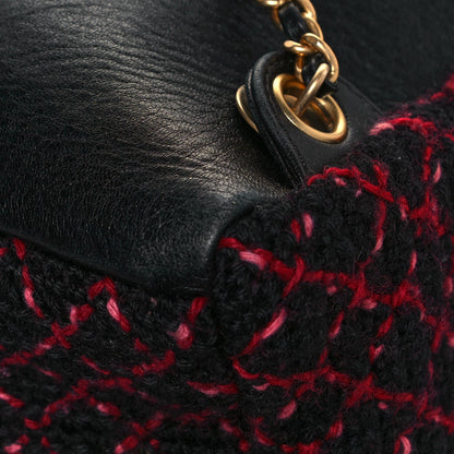 Chanel Knit Quilted Backpack Black Burgundy 11 of 18