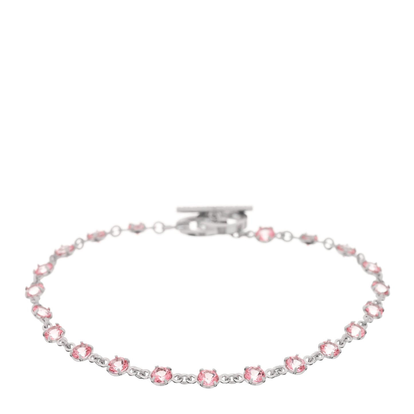 18K White Gold Pink Topaz GG Running Bracelet