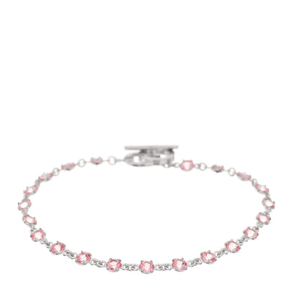 Gucci 18K White Gold Pink Topaz GG Running Bracelet 1 of 4