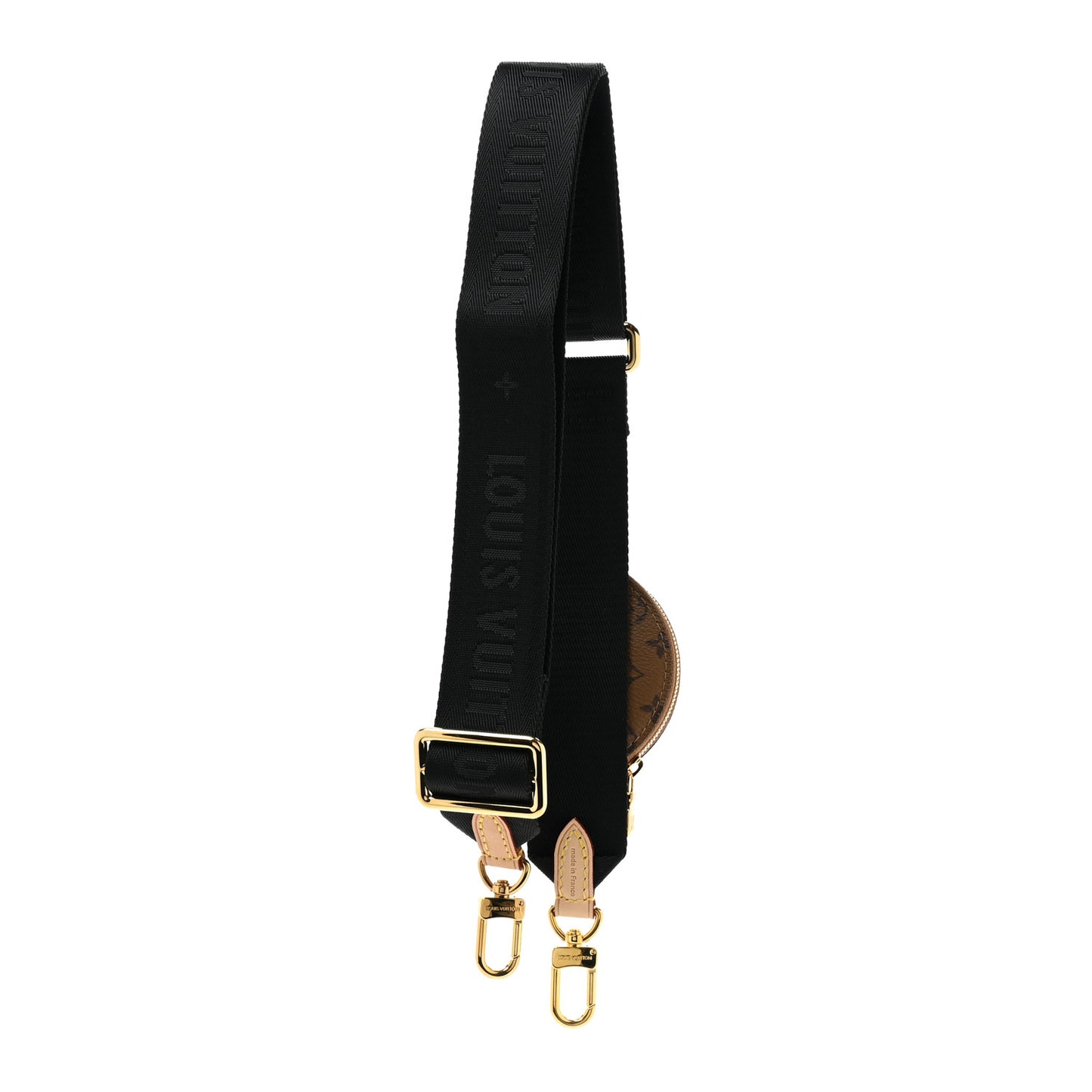 Reverse Monogram Multi Pochette Accessories Bandouliere Shoulder Strap Black