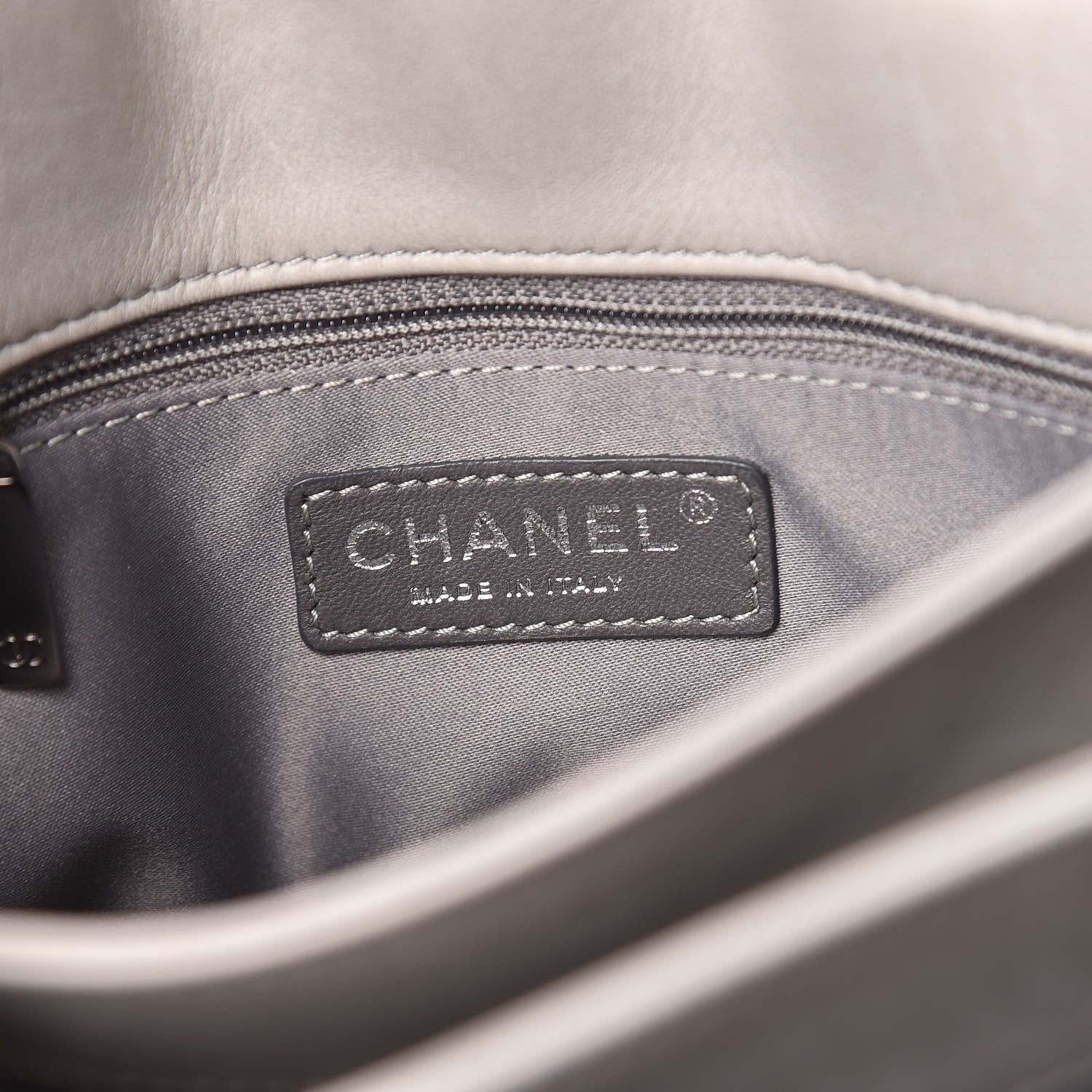 Chanel Lambskin Quilted 3 Accordion Flap Bag Grey 9 of 14