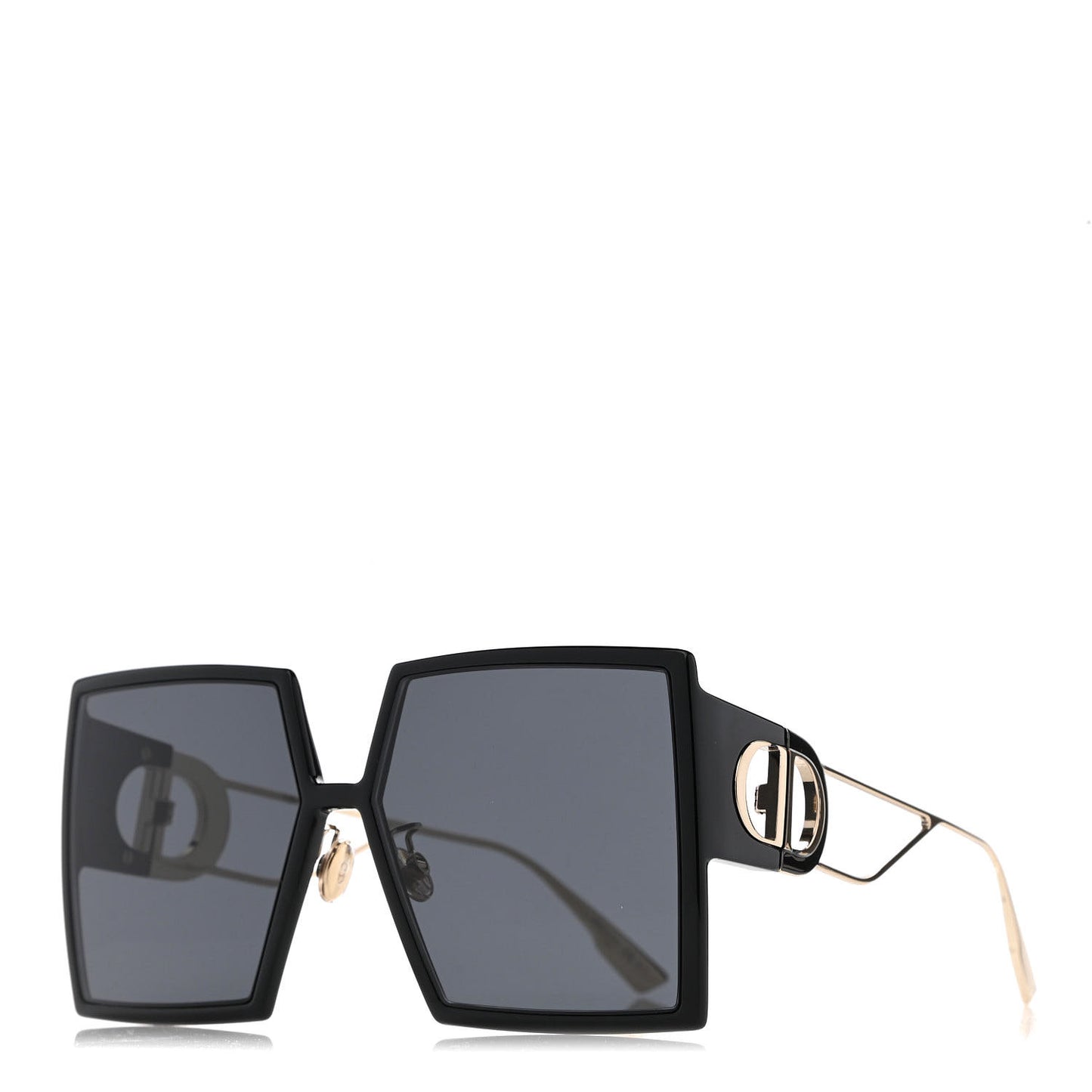 Acetate Square 30 Montaigne Sunglasses Black Gold