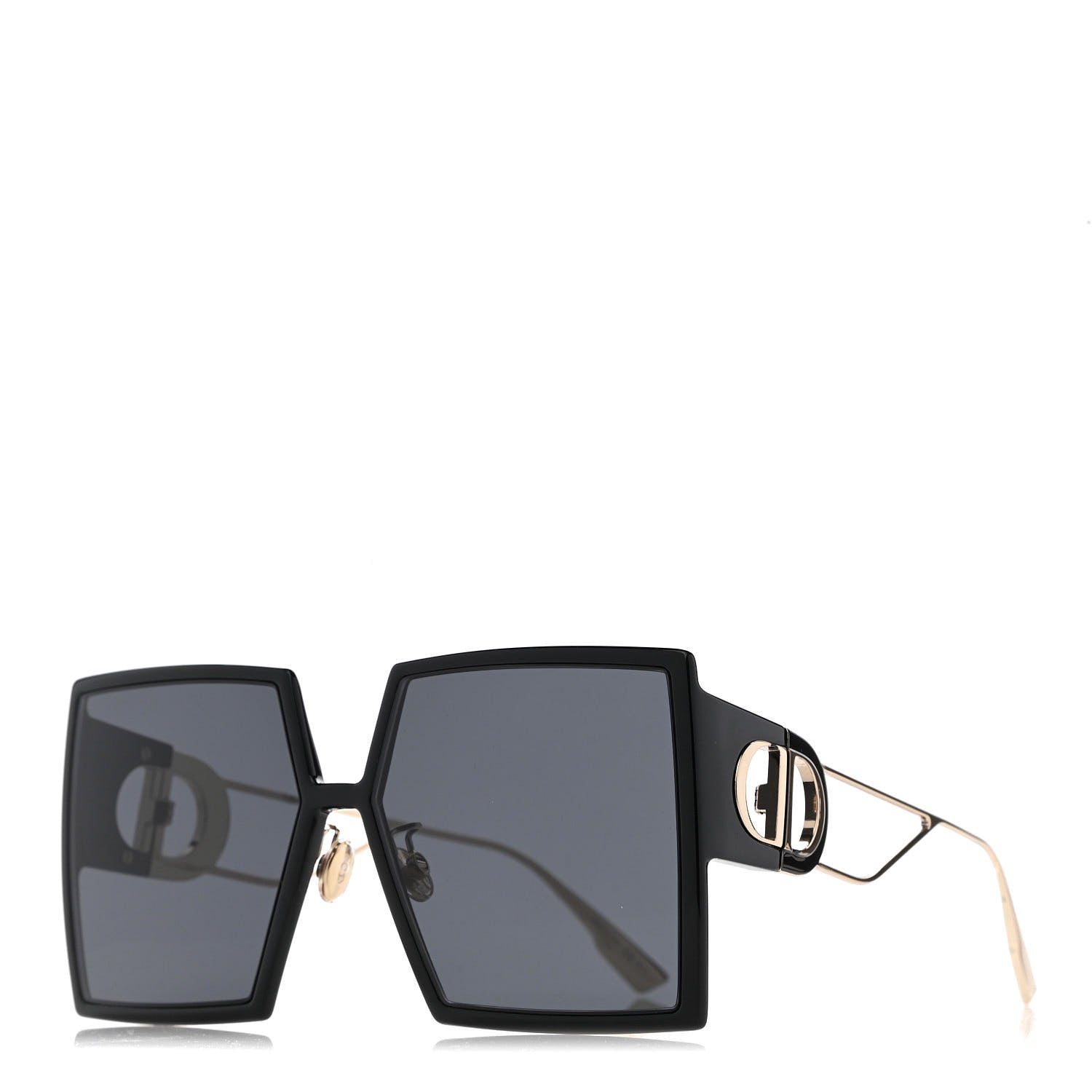 Christian Dior Acetate Square 30 Montaigne Sunglasses Black Gold 1 of 9