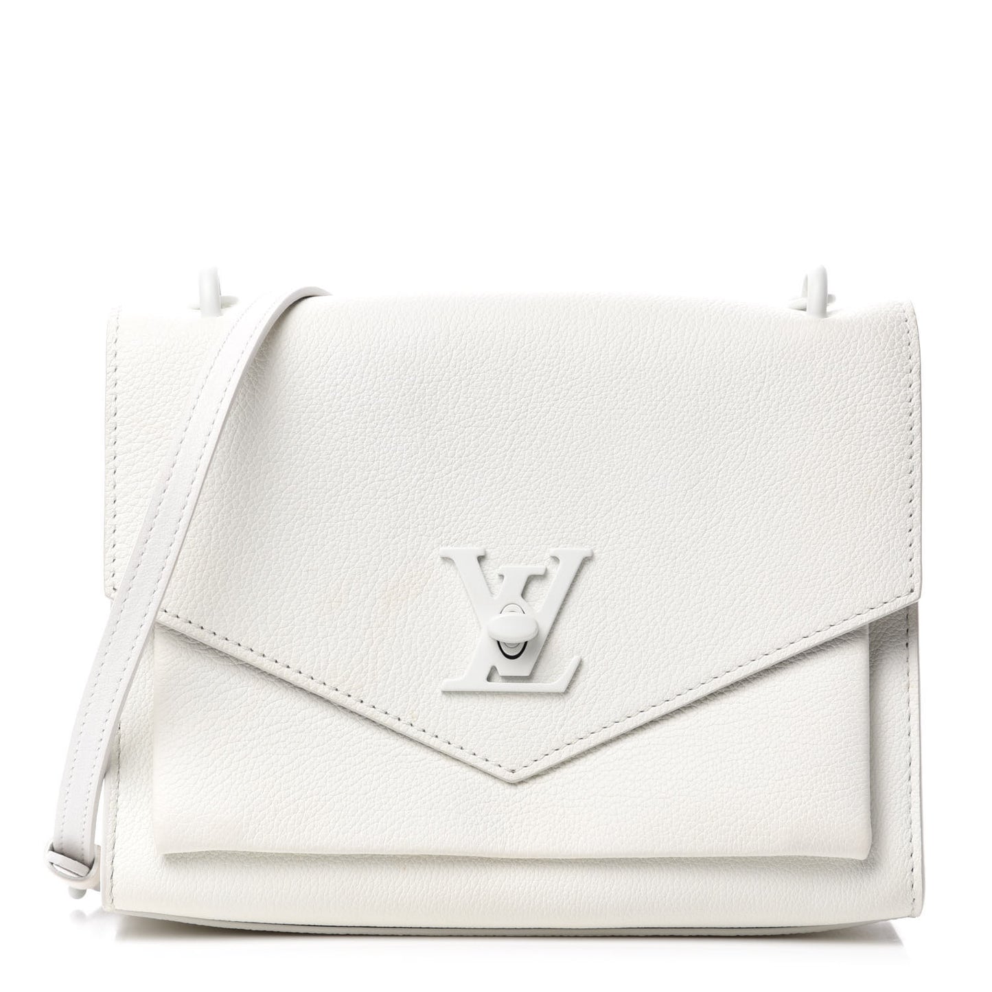 Soft Calfskin Mylockme Chain Bag BB White