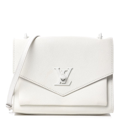 Louis Vuitton Soft Calfskin Mylockme Chain Bag BB White 1 of 12