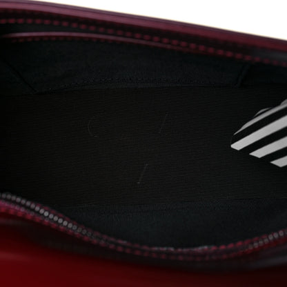 Off-White Calfskin Padded Diag Binder Flap Bag Burgundy 12 of 18