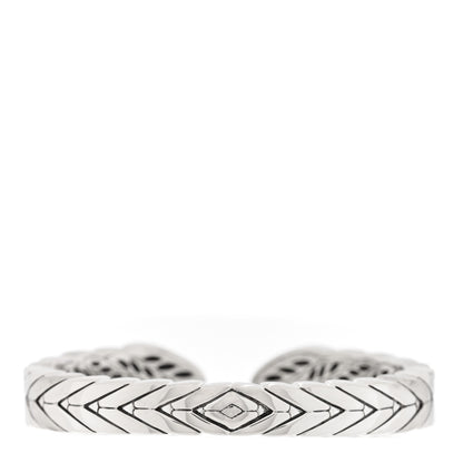 John Hardy Sterling Silver Black Sapphire Modern Chain Brushed Hinged Cuff Bracelet 2 of 3