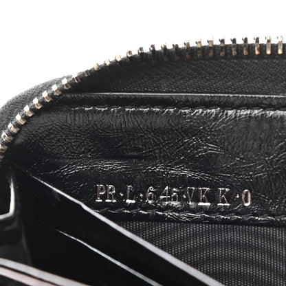 Valentino Garavani Craquele Calfskin Rockstud Zip Around Wallet Black 8 of 10