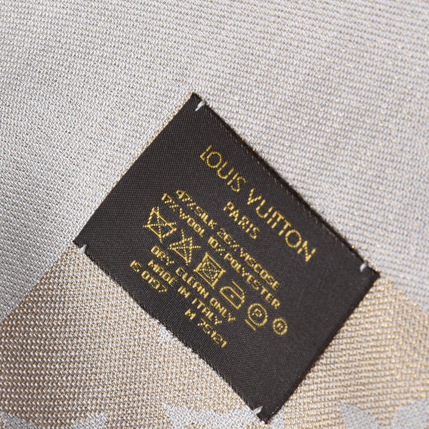 Louis Vuitton Silk Lurex Wool Monogram Shine Shawl Greige 4 of 4