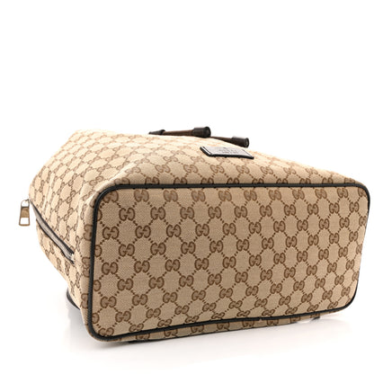 Gucci Monogram Dollar Calfskin O Drawstring Backpack Beige Ebony Testa di Moro Dark Chocolate 3 of 13