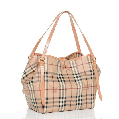Burberry Haymarket Check Small Canterbury Tote Pale Coral Pink 3 of 6