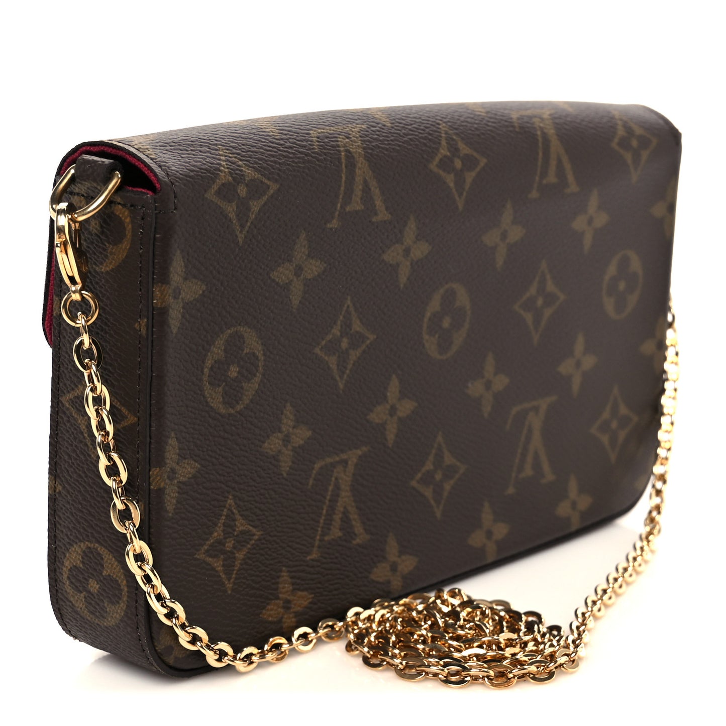 Monogram Pochette Felicie Chain Wallet Fuchsia