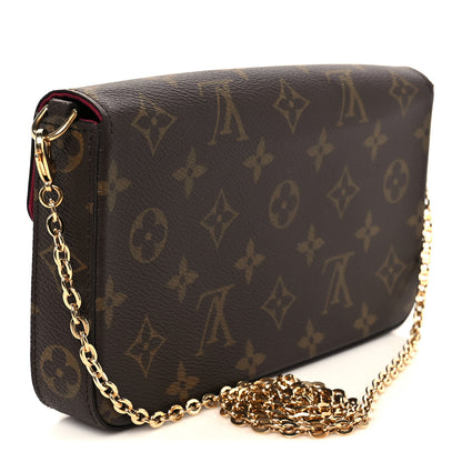 Louis Vuitton Monogram Pochette Felicie Chain Wallet Fuchsia 4 of 16
