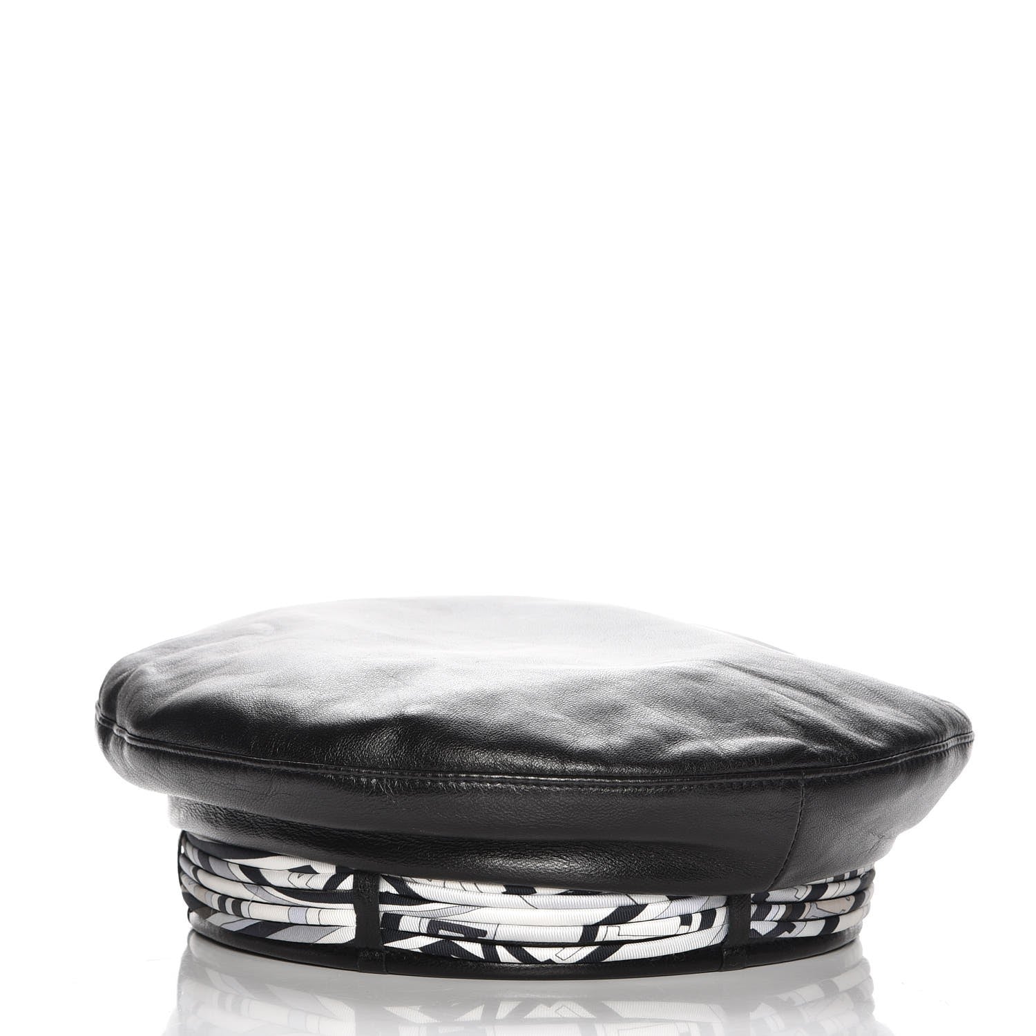 Hermes Lambskin Beret 56 Black 3 of 5