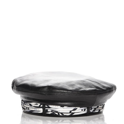Hermes Lambskin Beret 56 Black 3 of 5