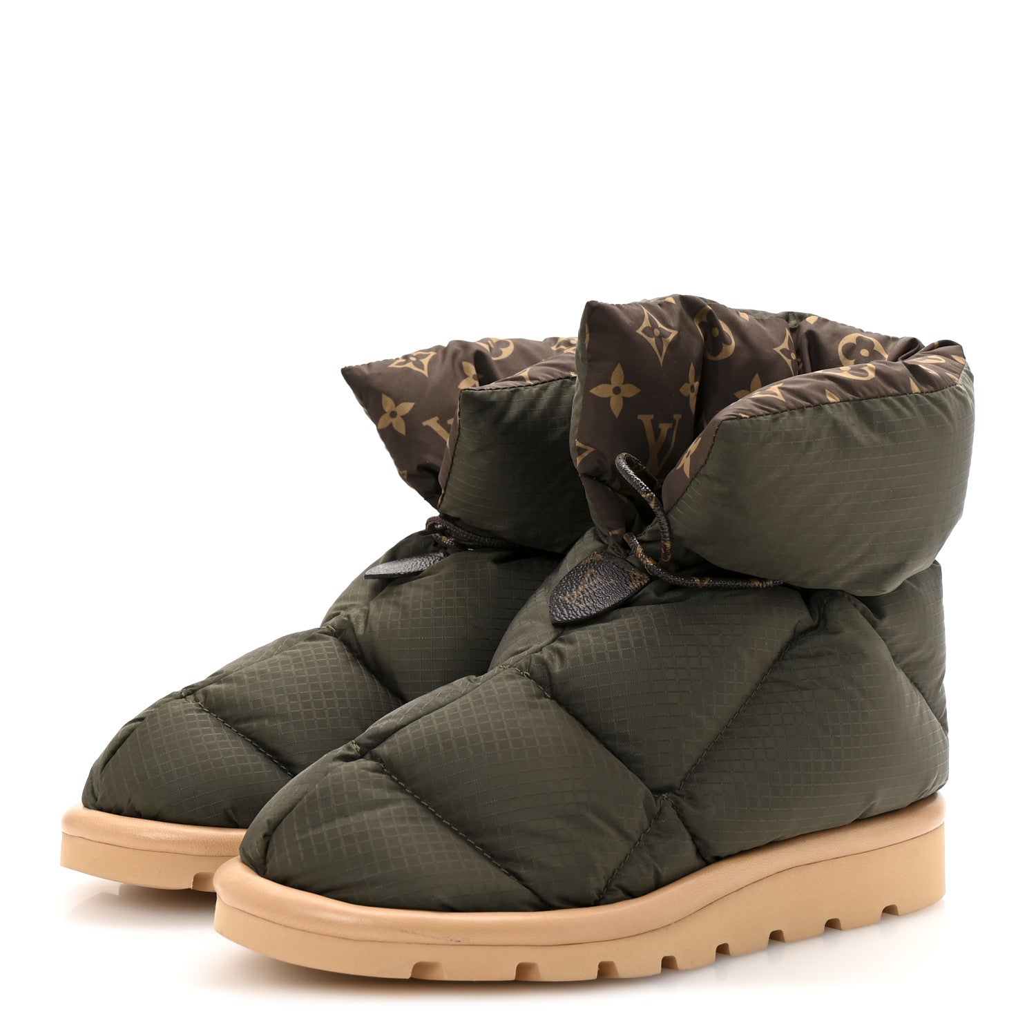 Louis Vuitton Nylon Monogram Pillow Comfort Ankle Boot 37 Khaki 11 of 25