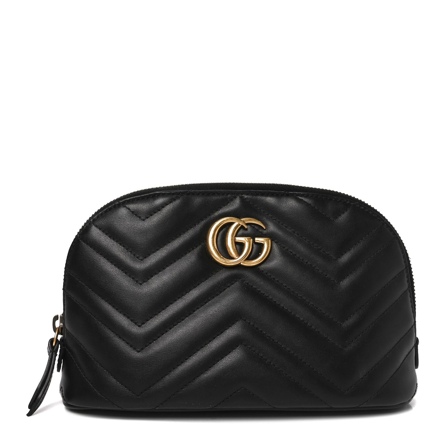 Calfskin Matelasse Large GG Marmont Pouch Cosmetic Case Black