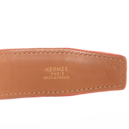 Hermes Veau Doblis Natural Chamonix Reversible Polished Constance 32mm H Belt Strap 70 Rosy 2 of 4