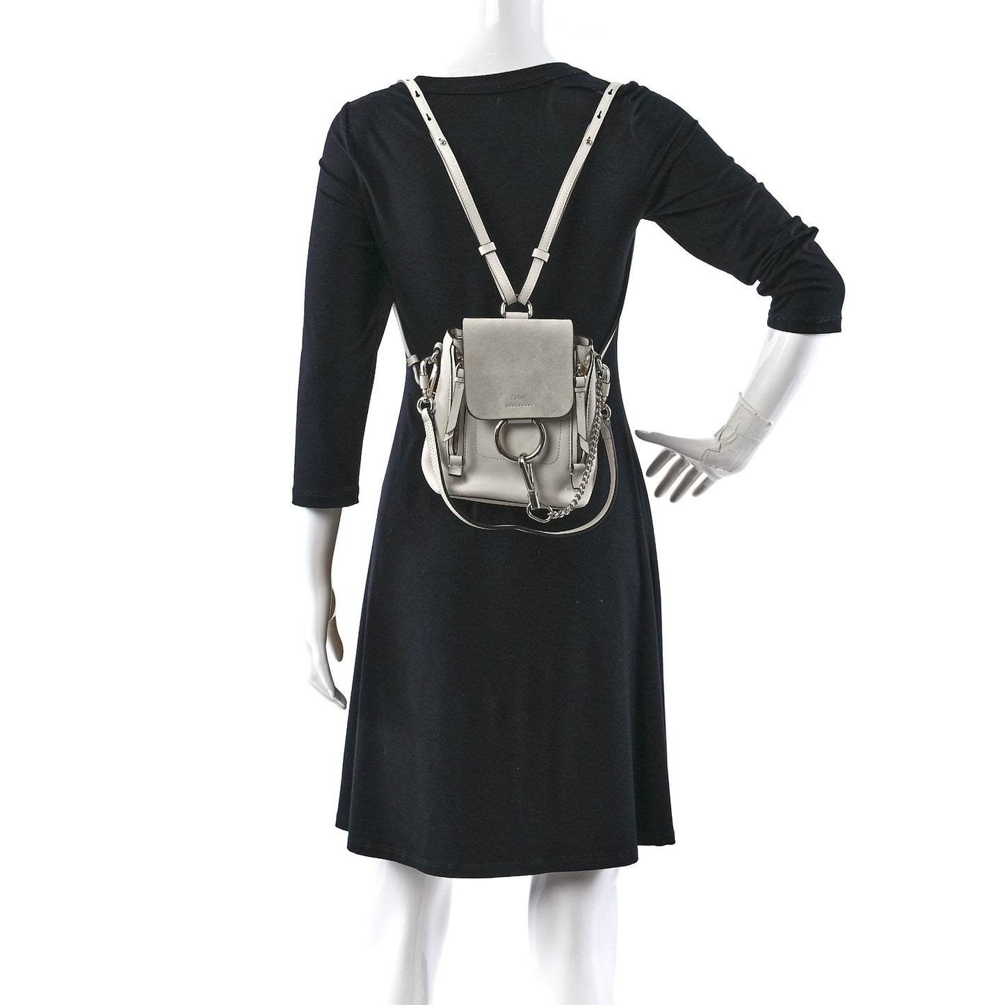 Suede Calfskin Mini Faye Backpack Off White