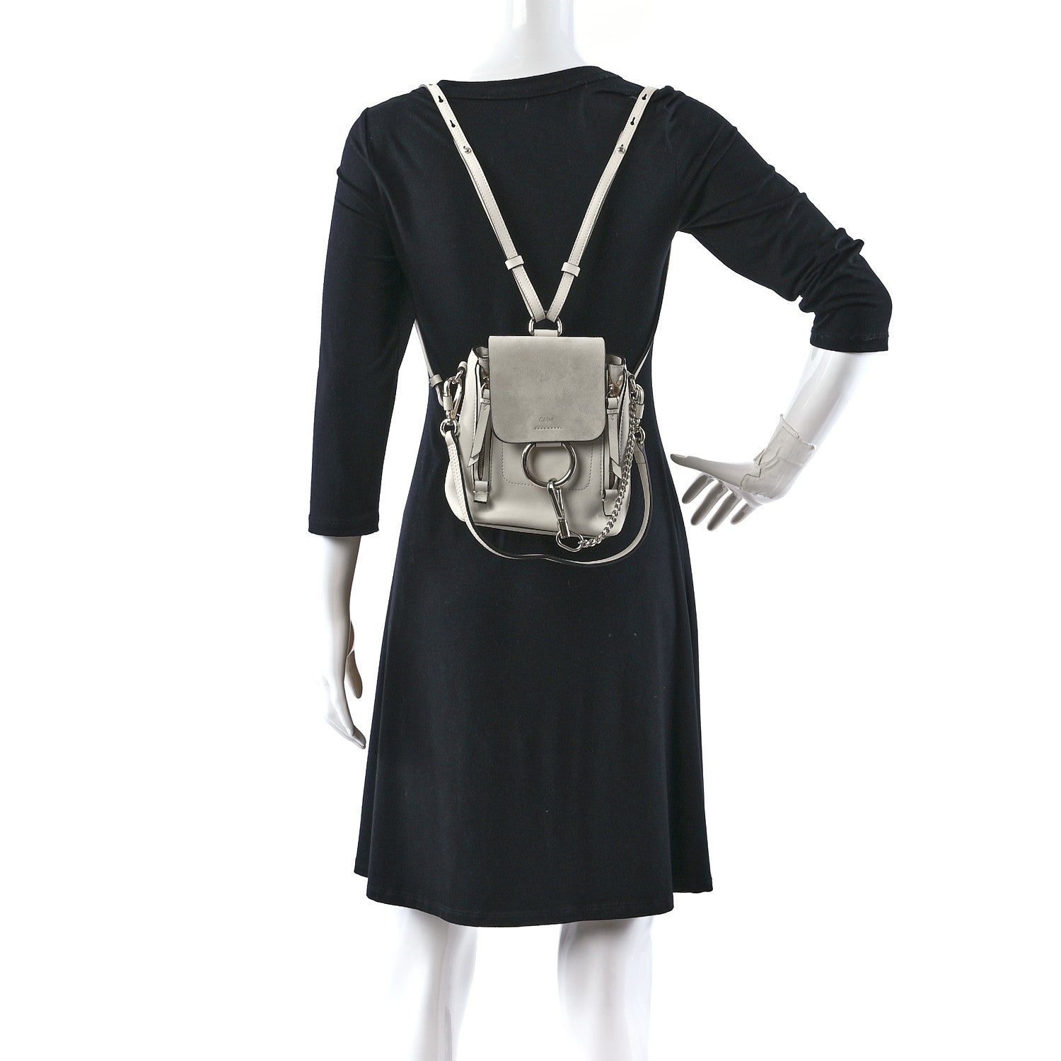 Chloe Suede Calfskin Mini Faye Backpack Off White 2 of 9