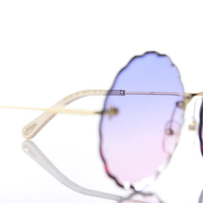 Chloe Rosie Bevelled Round Sunglasses CE142S Gold Gradient Pink 6 of 7