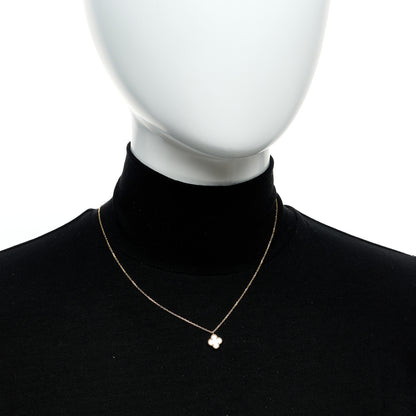 Van Cleef & Arpels 18K Yellow Gold Mother of Pearl Sweet Alhambra Pendant Necklace 2 of 5