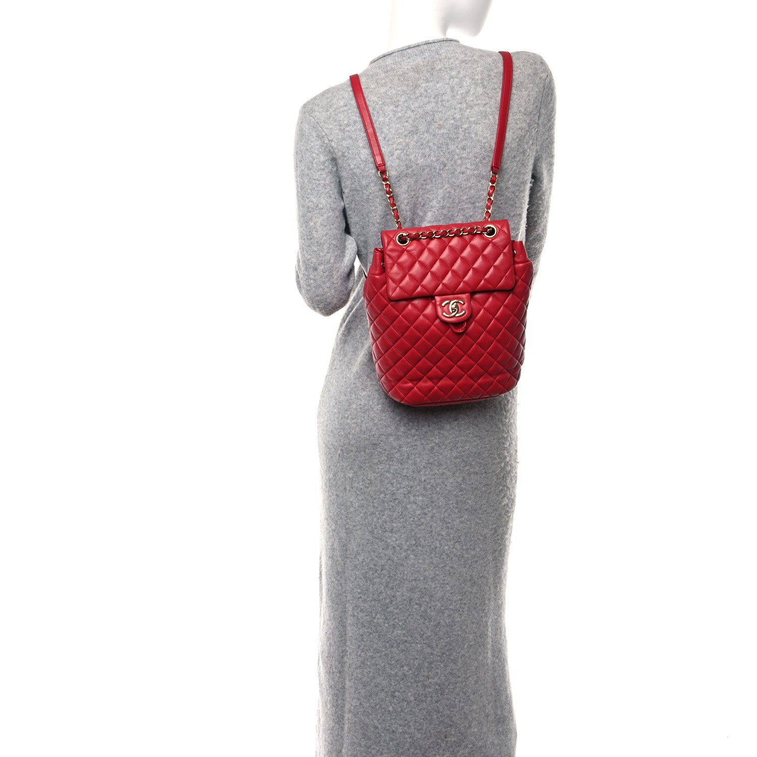 Chanel Lambskin Quilted Small Urban Spirit Backpack Red 3 of 13