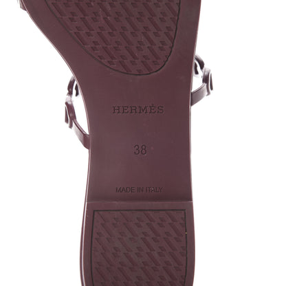 Hermes TPU Rivage Sandals 38 Bordeaux 6 of 10