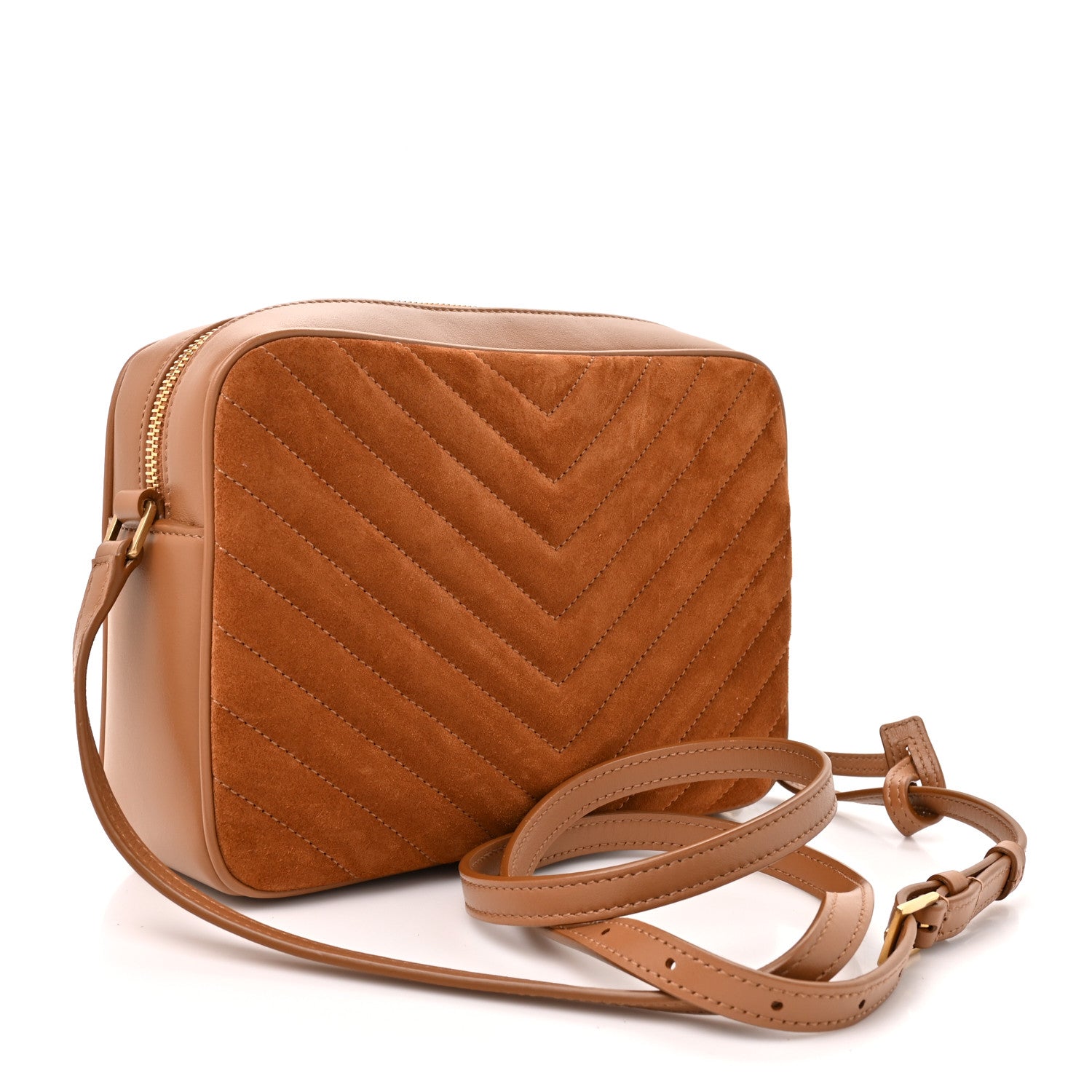 Saint Laurent Suede Matelasse Monogram Lou Camera Bag Cinnamon 3 of 10