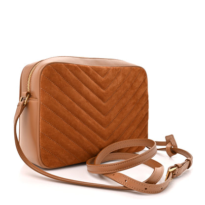 Saint Laurent Suede Matelasse Monogram Lou Camera Bag Cinnamon 3 of 10