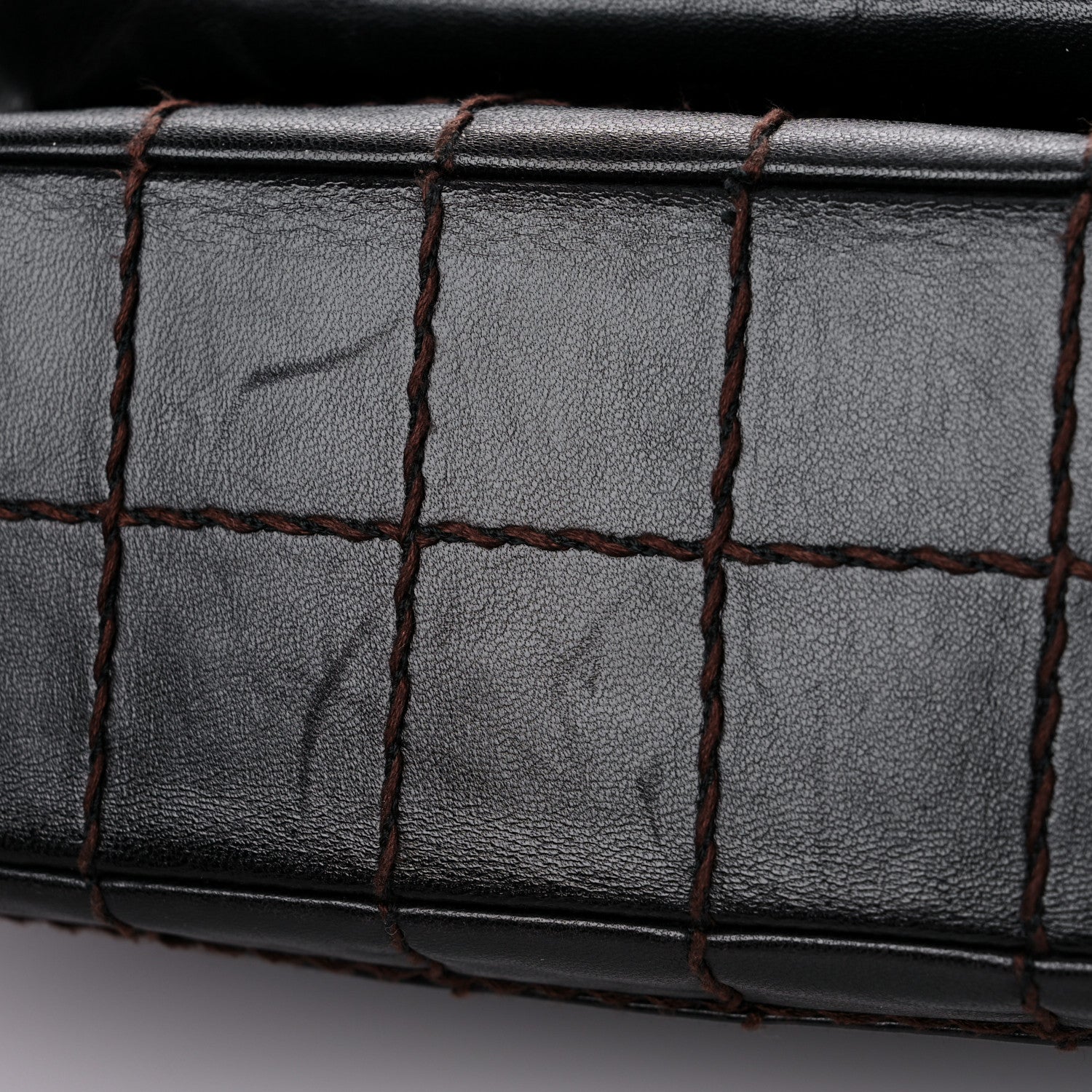 Chanel Lambskin Stitched Chocolate Bar Single Flap Brown 14 of 17