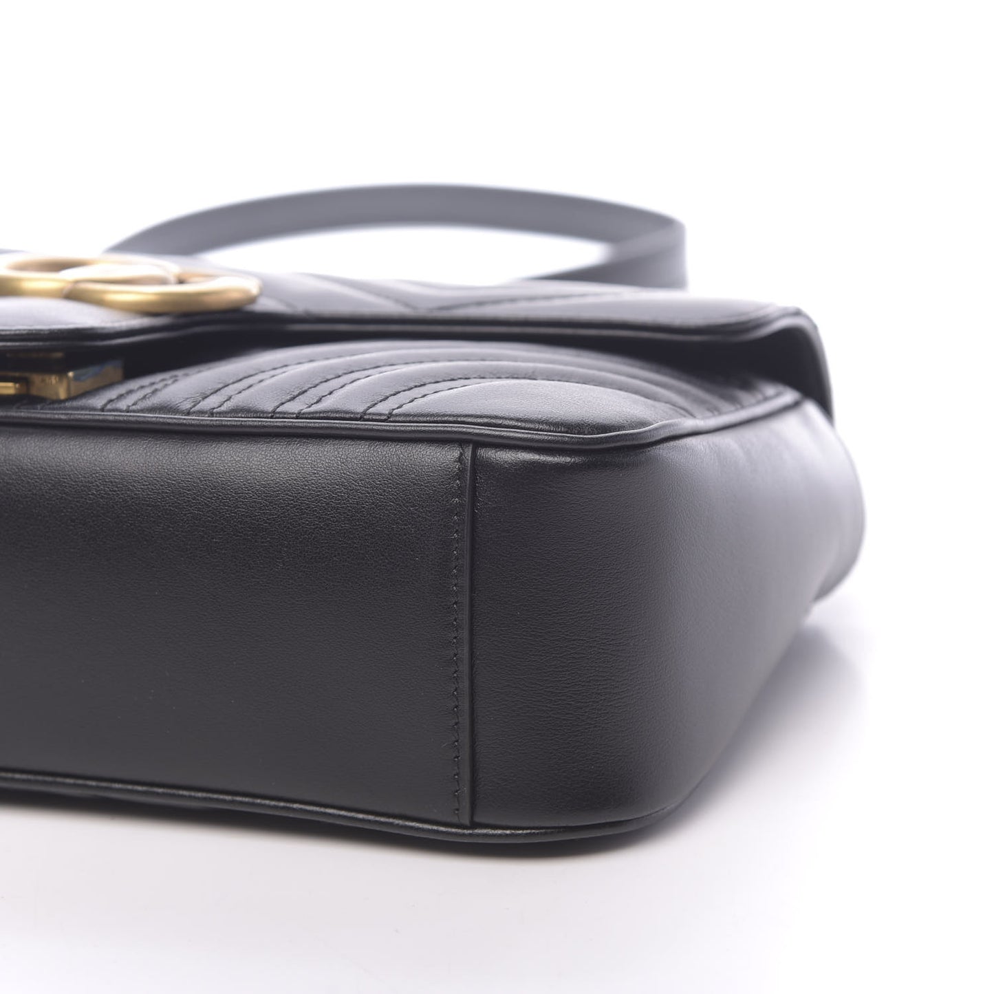 Calfskin Matelasse Small GG Marmont Shoulder Bag Black