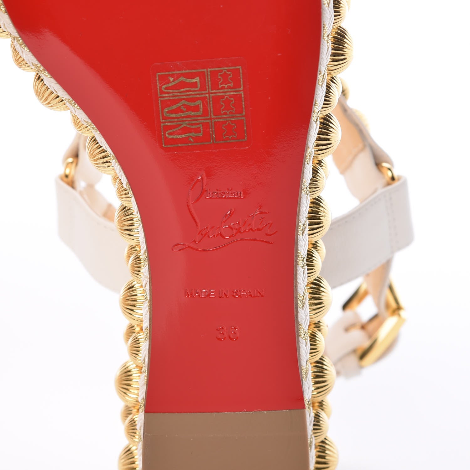 Christian Louboutin Shiny Nappa Rondaclou 60 Platform Sandals 36 Latte 6 of 8