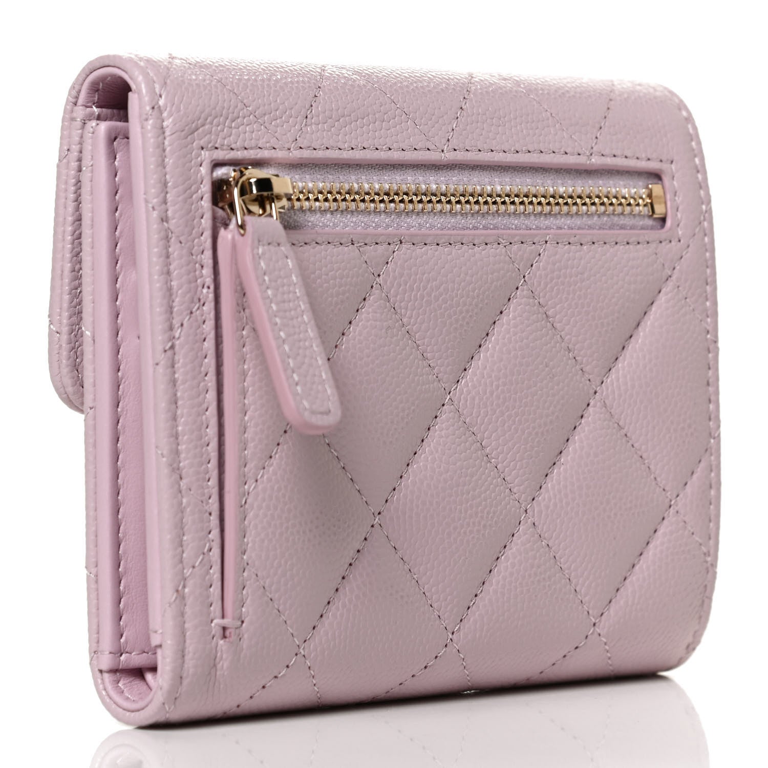 Chanel Caviar Quilted Compact Flap Wallet Light Pink 3 of 10