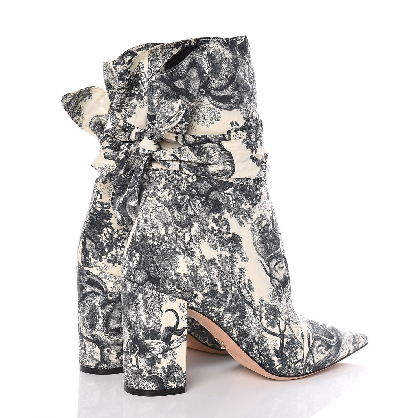 Canvas Toile de Jouy Dior Huggy 90mm Ankle Boots 39 Off White Black