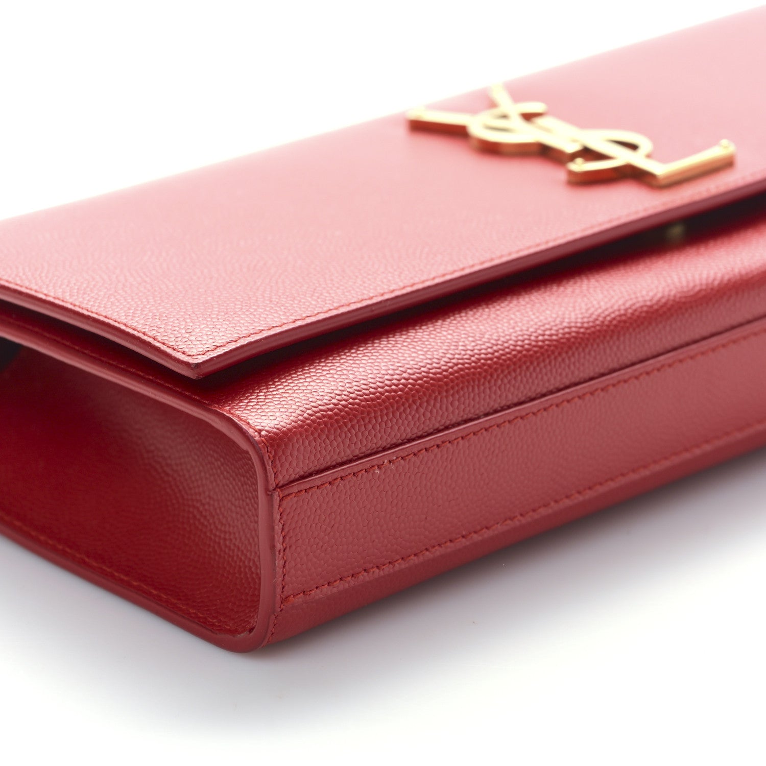 Saint Laurent Grain De Poudre Monogram Cassandre Clutch Rouge Orient 7 of 8