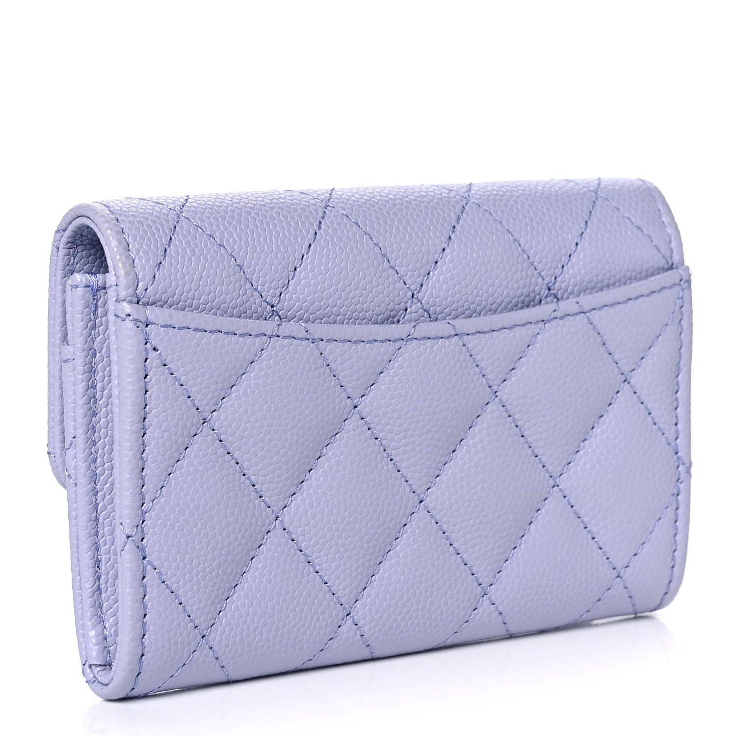 Chanel Caviar Quilted Flap Card Holder Wallet Light Purple 3 of 11