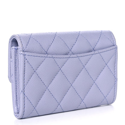Chanel Caviar Quilted Flap Card Holder Wallet Light Purple 3 of 11