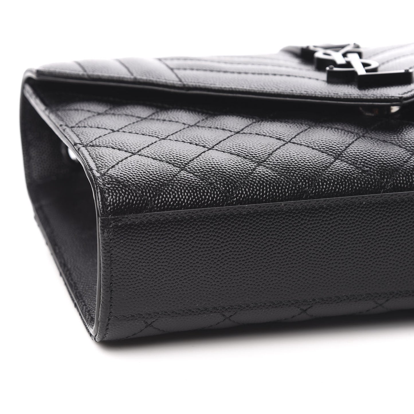 Grain De Poudre Textured Mixed Matelasse Triquilt Medium Monogram Satchel Black