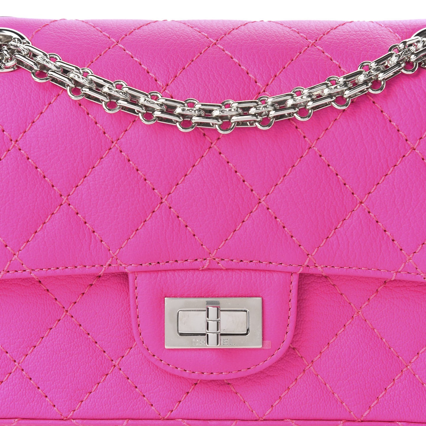Goatskin Quilted 2.55 Reissue Mini Flap Fluorescent Pink