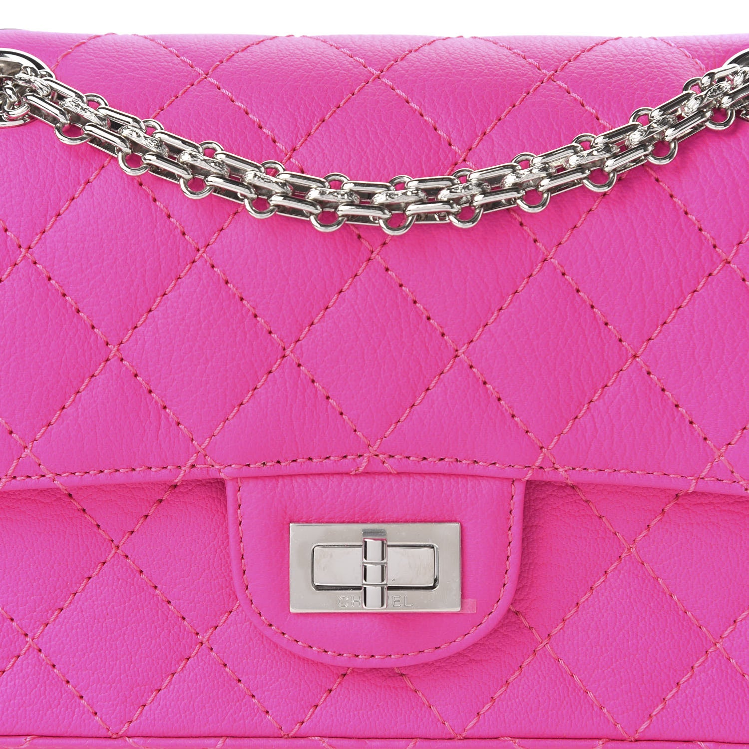 Chanel Goatskin Quilted 2.55 Reissue Mini Flap Fluorescent Pink 10 of 11