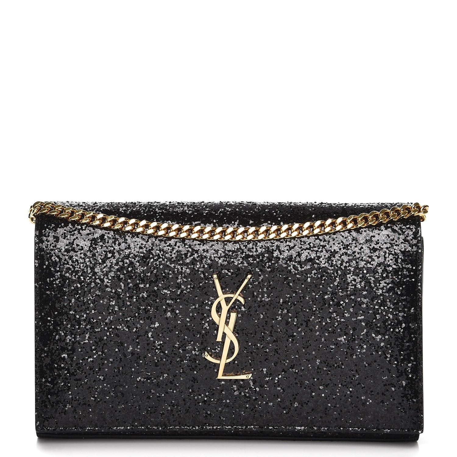 Saint Laurent Glitter Galactica Monogram Chain Wallet 1 of 7