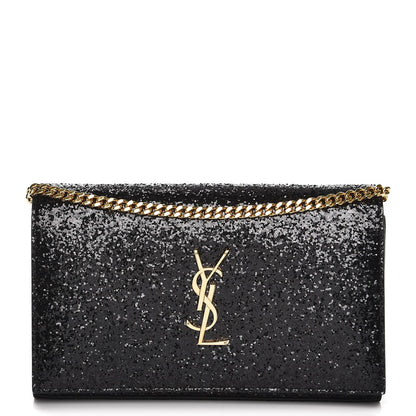 Saint Laurent Glitter Galactica Monogram Chain Wallet 1 of 7