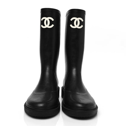 Chanel Caoutchouk CC High Boots 40 Black 2 of 8