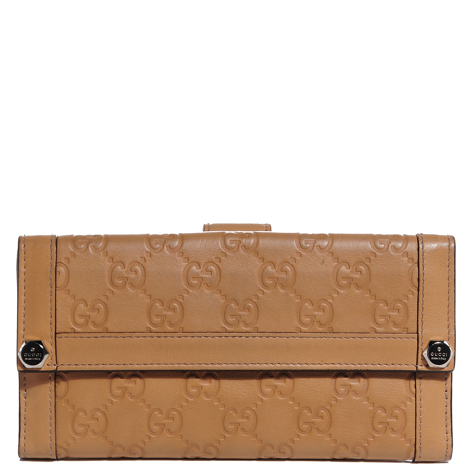 Gucci Guccissima Continental Charmy Wallet Beige 1 of 7