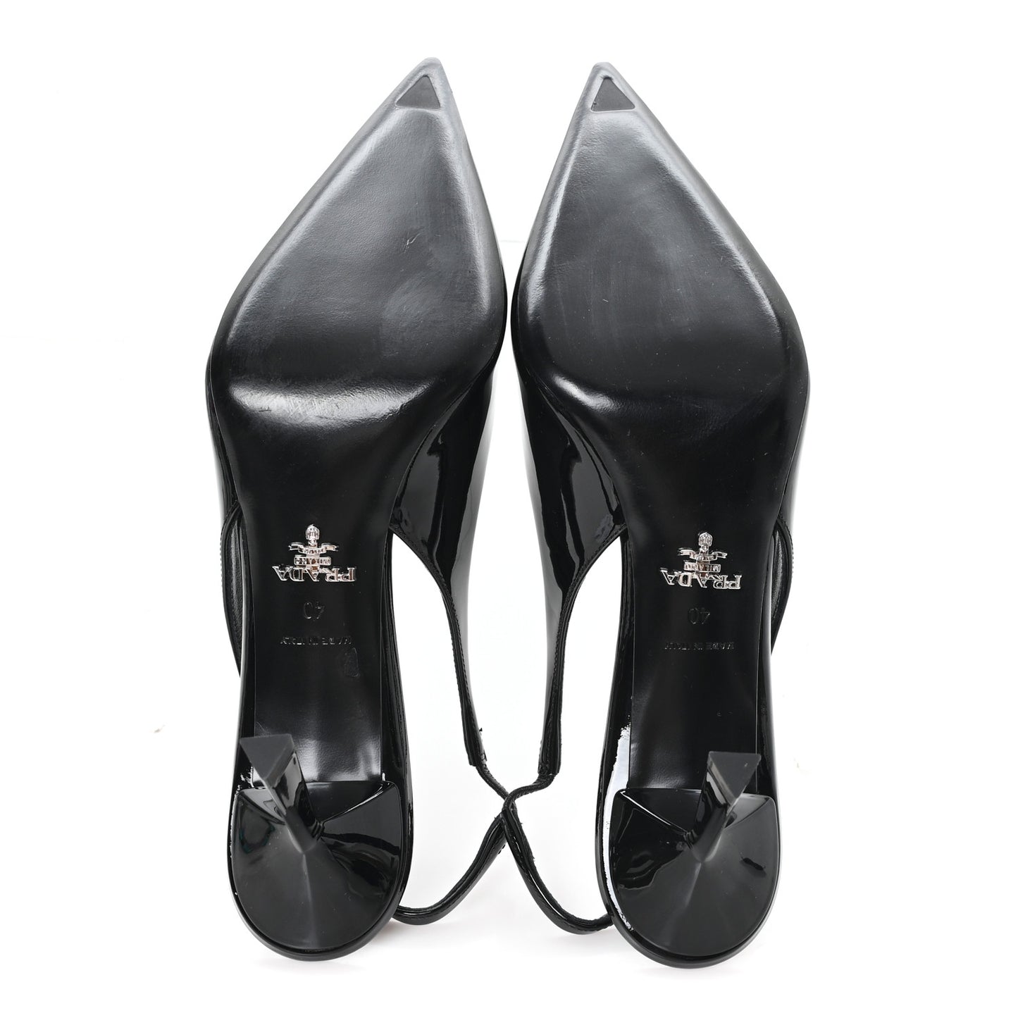 Vernice Logo Pointed Toe Slingback Pumps 40 Black